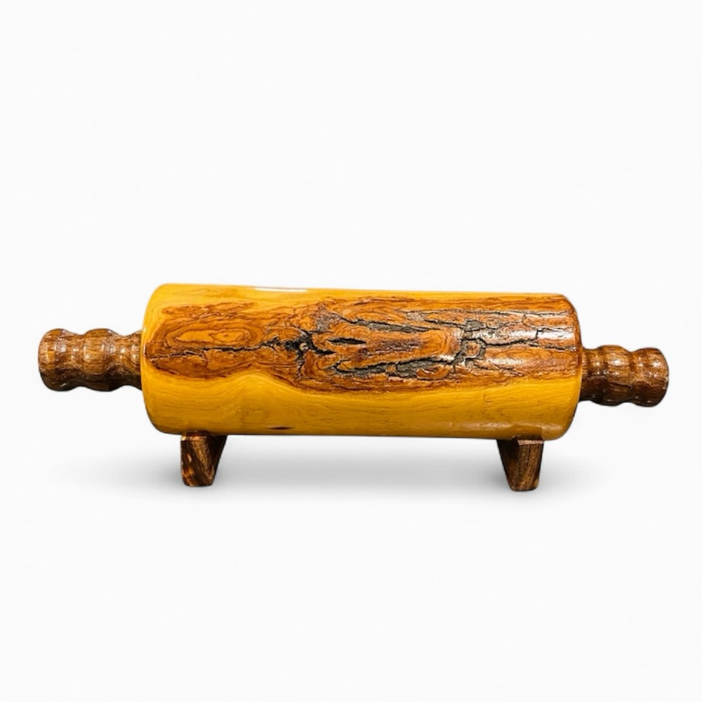 Vintage Wooden Recipe Card Holder Rolling Pin - Picture 2 of 6